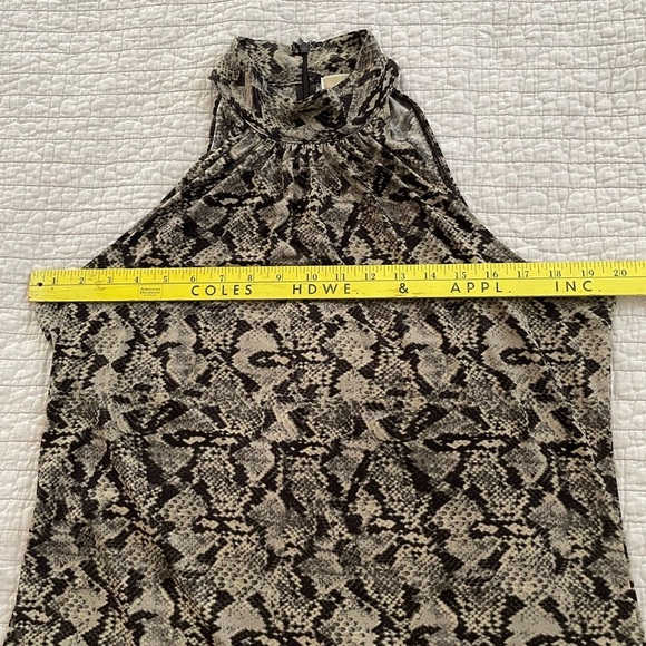 Michael Kors Snakeskin Printed High Neck Tank Work Party Cocktail Size Large - Picture 8 of 8